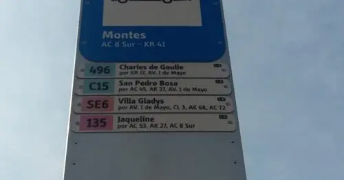 PARADERO SITP BARRIO MONTES  069A08